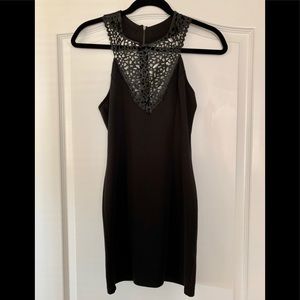 Black Dress with Laser Cutout Detail